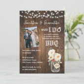 Western Said I do BBQ after Wedding Winter Floral Kaart (Staand voorkant)