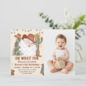 Western Santa Oh Wat leuk Kerstmis Verjaardagsfoto Kaart (Staand voorkant)