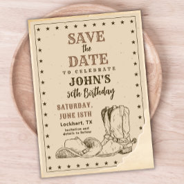 Western Save The Date, Cowboy 50ste verjaardag Date