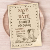 Western Save The Date, Cowboy 50ste verjaardag Save The Date