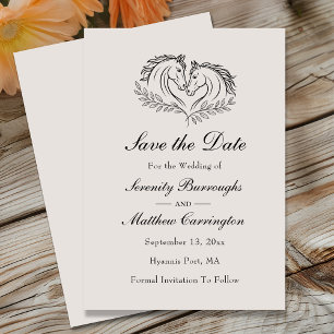 Western Save the Date Horse Rustieke bruiloft Aankondiging