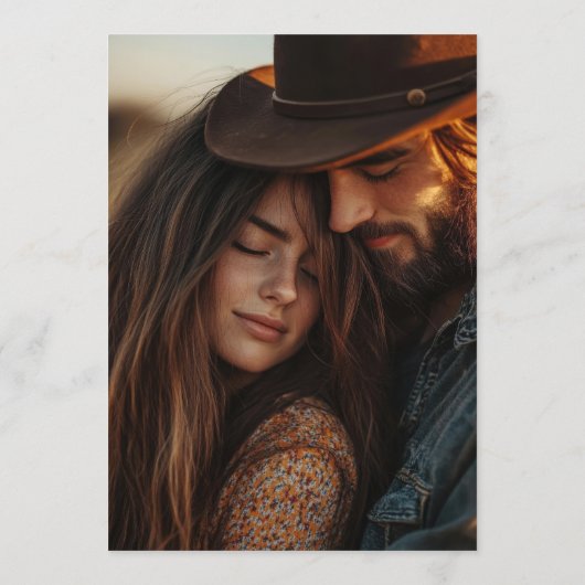 Western Save the Date | Rustic Boho Cow Skull (Achterkant)