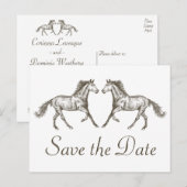 Western Save The Date Verloving Trouwpaard Briefkaart (Voorkant / Achterkant)