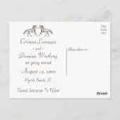 Western Save The Date Verloving Trouwpaard Briefkaart (Achterkant)