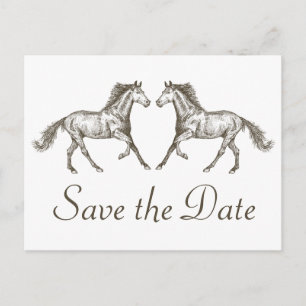 Western Save The Date Verloving Trouwpaard Briefkaart