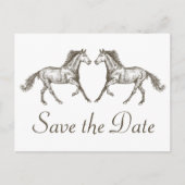 Western Save The Date Verloving Trouwpaard Briefkaart (Voorkant)