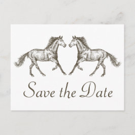 Western Save The Date Verloving Trouwpaard Briefkaart