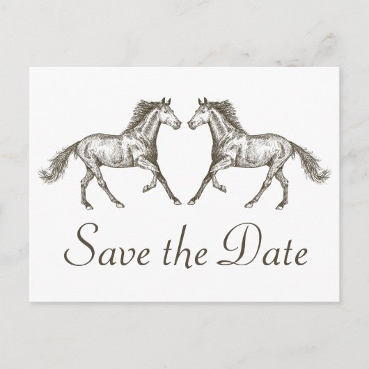Western Save The Date Verloving Trouwpaard Briefkaart (Voorkant)