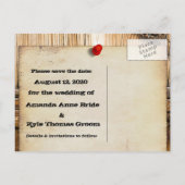 Western Save the Date Wedding Cards Aankondigingskaart (Achterkant)