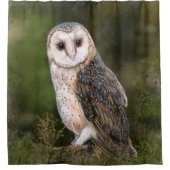 Western schuur uil douchegordijn (Voorkant)