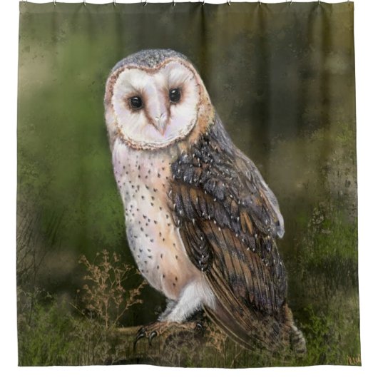 Western schuur uil douchegordijn (Voorkant)