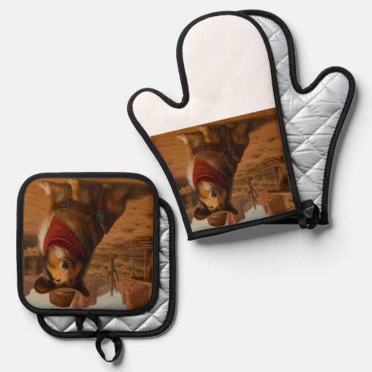 Western Sheltie Ovenwant & Pannenlap Set (Voorkant / Achterkant)