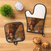 Western Sheltie Ovenwant & Pannenlap Set (Top down)