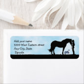 Western silhouet retour adreslabel etiket (Insitu)