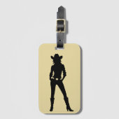 Western Silhouette Cowgirl Flair Bagagelabel (Voorkant (verticaal))