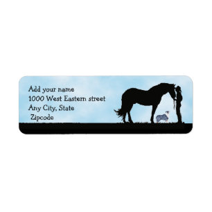 Western Silhouette Return-adreslabel Etiket