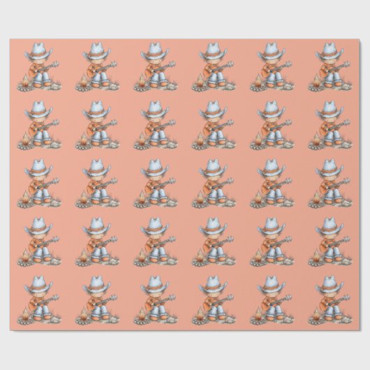 Western Singing Cowboy  Cadeaupapier (Vlak)