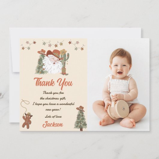 Western Sinterklaas Kerstfeest Bedankt Kaart Foto (Voorkant)