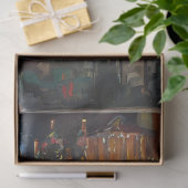 Western Skelet Levendige Olie Geschilderde Decoupa Tissuepapier (Geschenk)