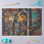 Western Skelet Levendige Olie Geschilderde Decoupa Tissuepapier (Craft)