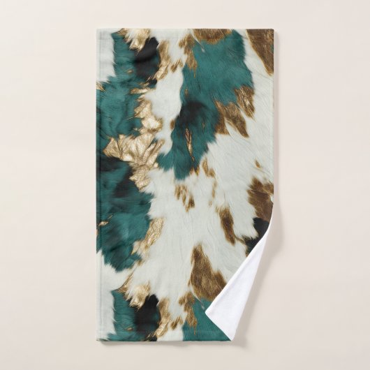 Western Smaragd Goud Wit Koeienhuid Bad Handdoek (Handdoek)