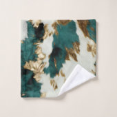 Western Smaragd Goud Wit Koeienhuid Bad Handdoek (Wasdoekje)