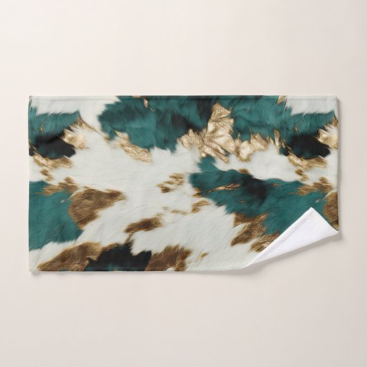 Western Smaragd Goud Wit Koeienhuid Bad Handdoek (Handdoek)