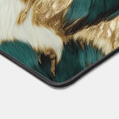 Western Smaragd Goud Wit Koeienhuid Bureaumat (Hoek)