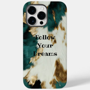 Western Smaragd Goud Wit Koeienhuid Case-Mate iPhone 14 Pro Max Hoesje