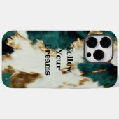Western Smaragd Goud Wit Koeienhuid Case-Mate iPhone Case (Achterkant (horizontaal))