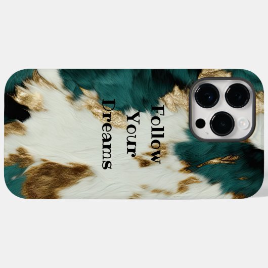 Western Smaragd Goud Wit Koeienhuid Case-Mate iPhone Case (Achterkant (horizontaal))