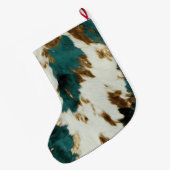 Western Smaragd Goud Wit Koeienhuid Grote Kerstsok (Achterkant (Hangend))