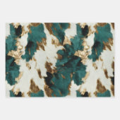 Western Smaragd Goud Wit Koeienhuid Inpakpapier Vel (Voorkant)