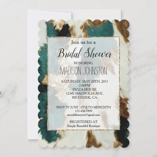 Western Smaragd Goud Wit Koeienhuid Kaart (Voorkant)