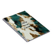 Western Smaragd Goud Wit Koeienhuid Notitieboek (Rechterzijde)