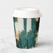 Western Smaragd Goud Wit Koeienhuid Papieren Bekers (Rechts)