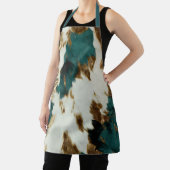 Western Smaragd Goud Wit Koeienhuid Schort (Insitu)