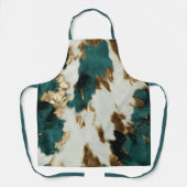 Western Smaragd Goud Wit Koeienhuid Schort (Voorkant)