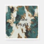 Western Smaragd Goud Wit Koeienhuid Servet (Voorkant)