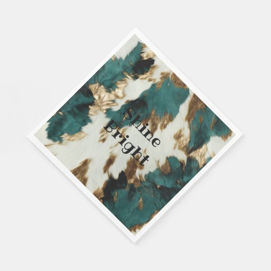 Western Smaragd Goud Wit Koeienhuid Servet (Hoek)