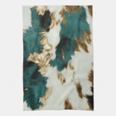 Western Smaragd Goud Wit Koeienhuid Theedoek (Verticaal)