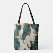 Western Smaragd Goud Wit Koeienhuid Tote Bag (Achterkant)