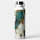 Western Smaragd Goud Wit Koeienhuid Waterfles (Achterkant)