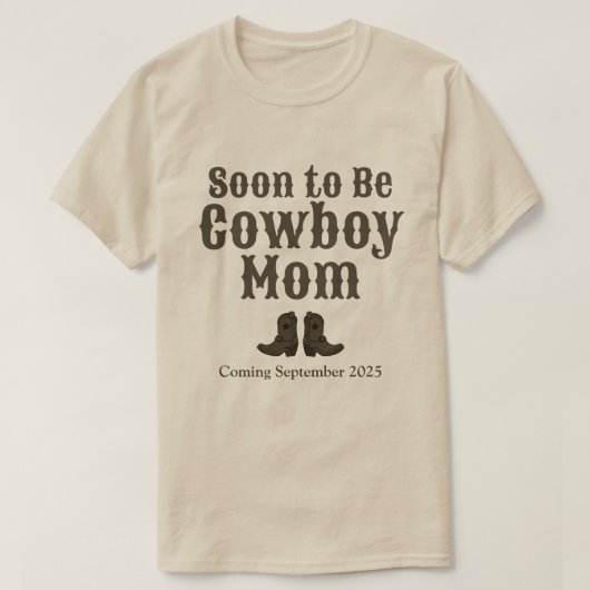 Western Soon to Be Cowboy Dad Baby Aankondiging T-shirt (Design voorkant)