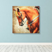 Western Sorrel Horse Canvas Afdruk (Insitu (Houten vloer))