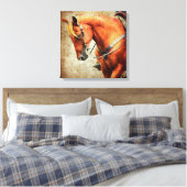 Western Sorrel Horse Canvas Afdruk (Insitu (Slaapkamer))