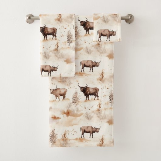 Western Southwest Animal Highland Cow Bad Handdoek (Insitu)