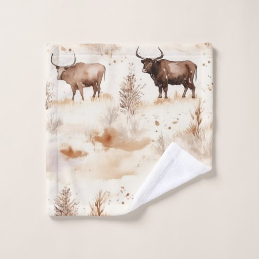 Western Southwest Animal Highland Cow Bad Handdoek (Wasdoekje)