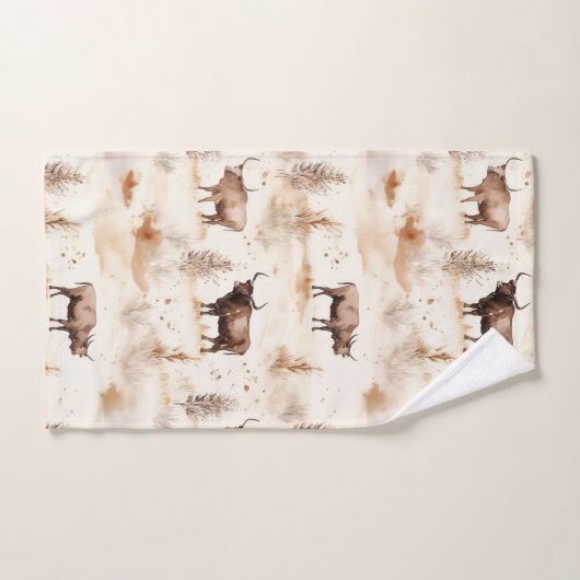 Western Southwest Animal Highland Cow Bad Handdoek (Handdoek)