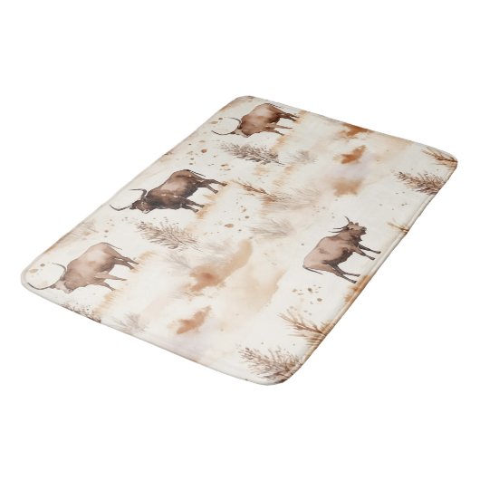 Western Southwest Animal Highland Cow Badmat (Gekanteld)